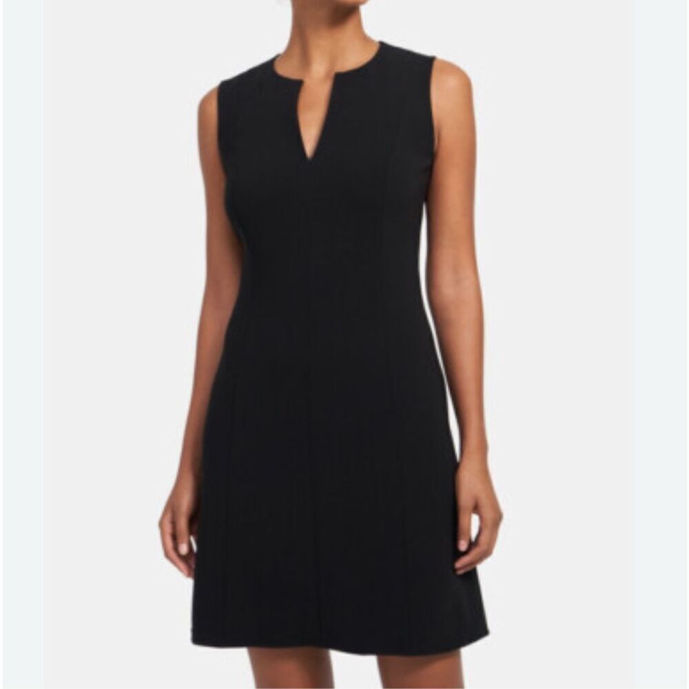 NWT Theory Seamed Volume Black Sleeveless Stretch Dress Women’s 8